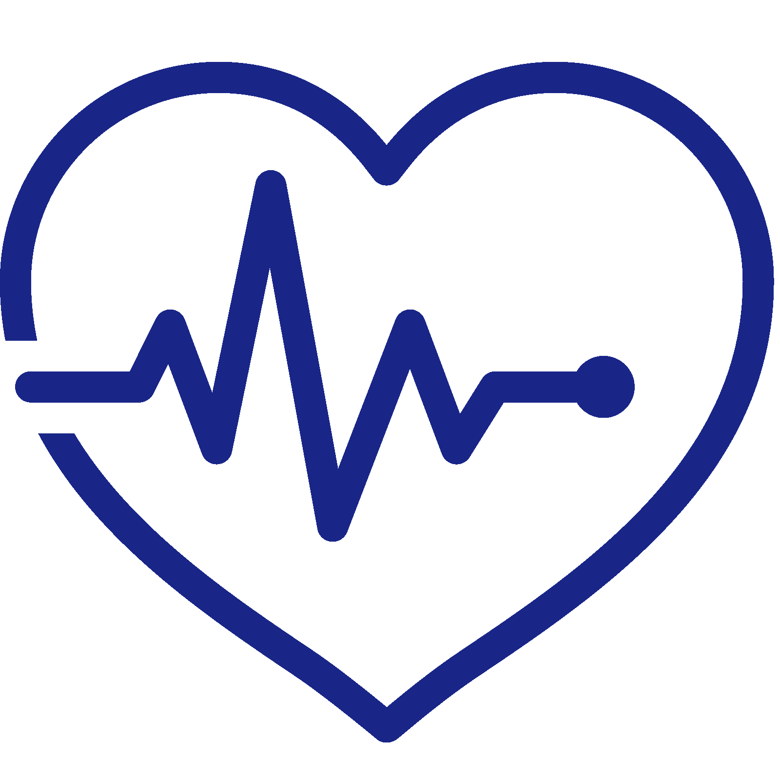 Ícono de corazón con electrocardiograma